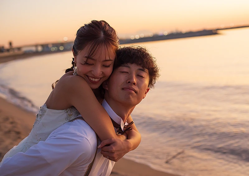 「常滑りんくうビーチ」愛知県常滑市でフォトウェディング（結婚式前撮り）