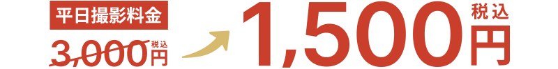 平日撮影料金半額