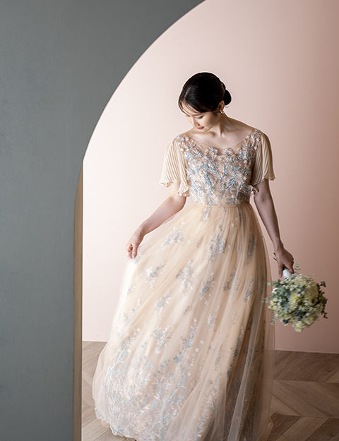 アンティーク写真館撮影 初聖体式 白いドレスの婦人 フォトグラフィ 3