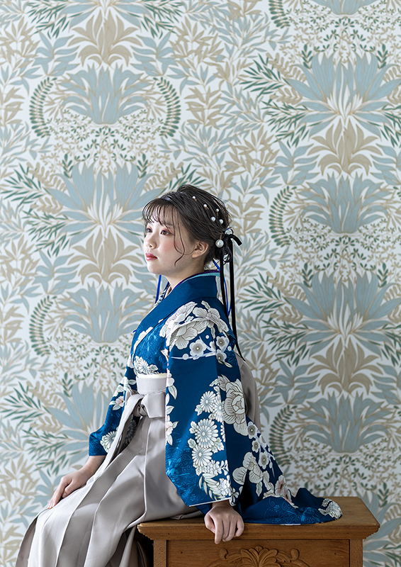 小学校卒業袴の記念写真撮影