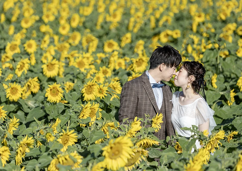 「観光農園花ひろば」愛知県南知多町でフォトウェディング(結婚式前撮り)
