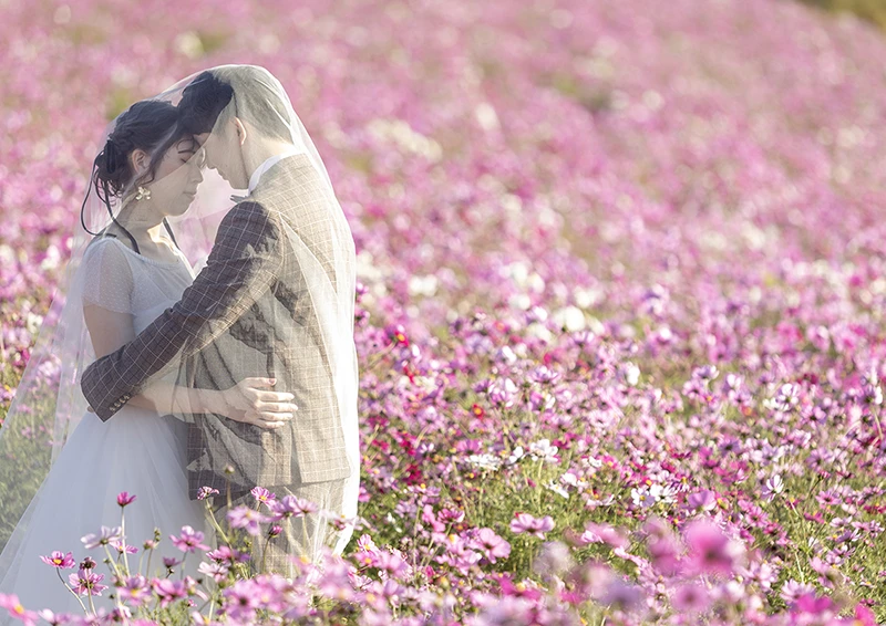 「観光農園花ひろば」愛知県南知多町でフォトウェディング(結婚式前撮り)