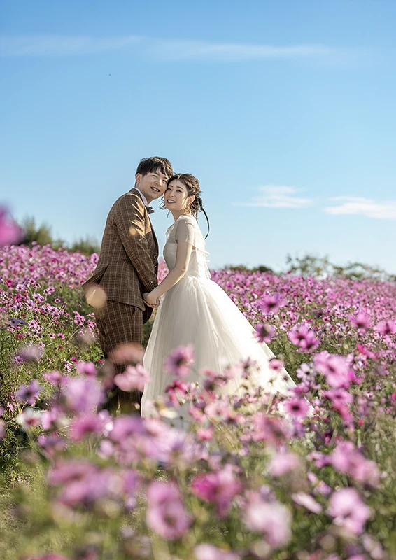 「観光農園花ひろば」愛知県南知多町でフォトウェディング(結婚式前撮り)