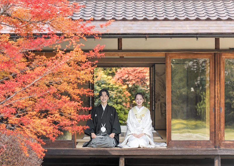 紅葉のサクラヒルズで撮る和装フォト