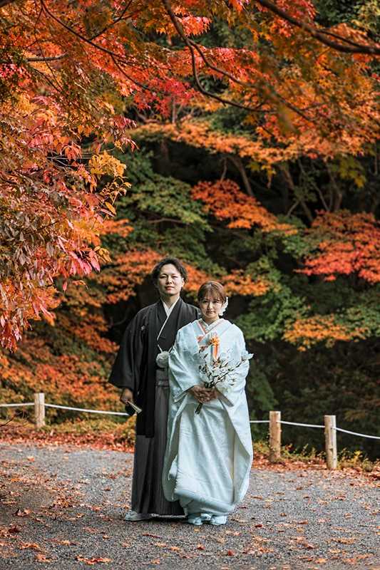 多治見・虎渓山永保寺の紅葉フォトウェディング